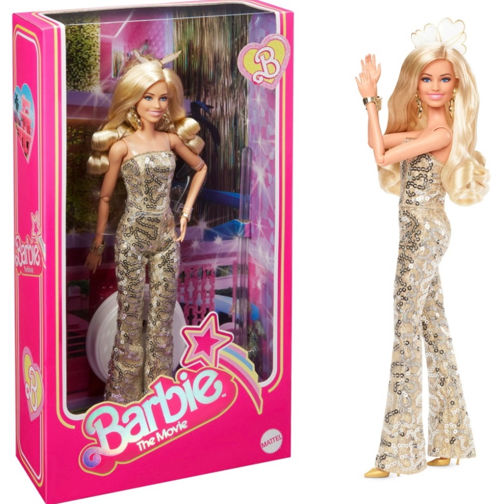 Barbie The Movie Collectible Doll, Margot Robbie in Gold Disco Jumpsuit - Picture 2 of 3